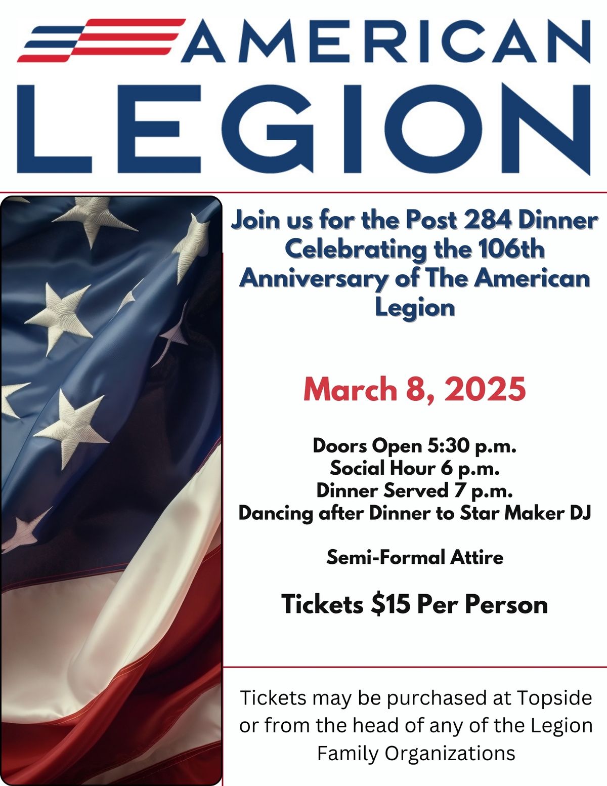 106th American Legion Anniversary Dinner