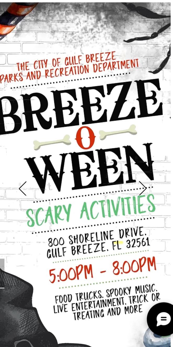 Breeze O Ween (this event is sponsored by Gulf Breeze Parks and Recreation)