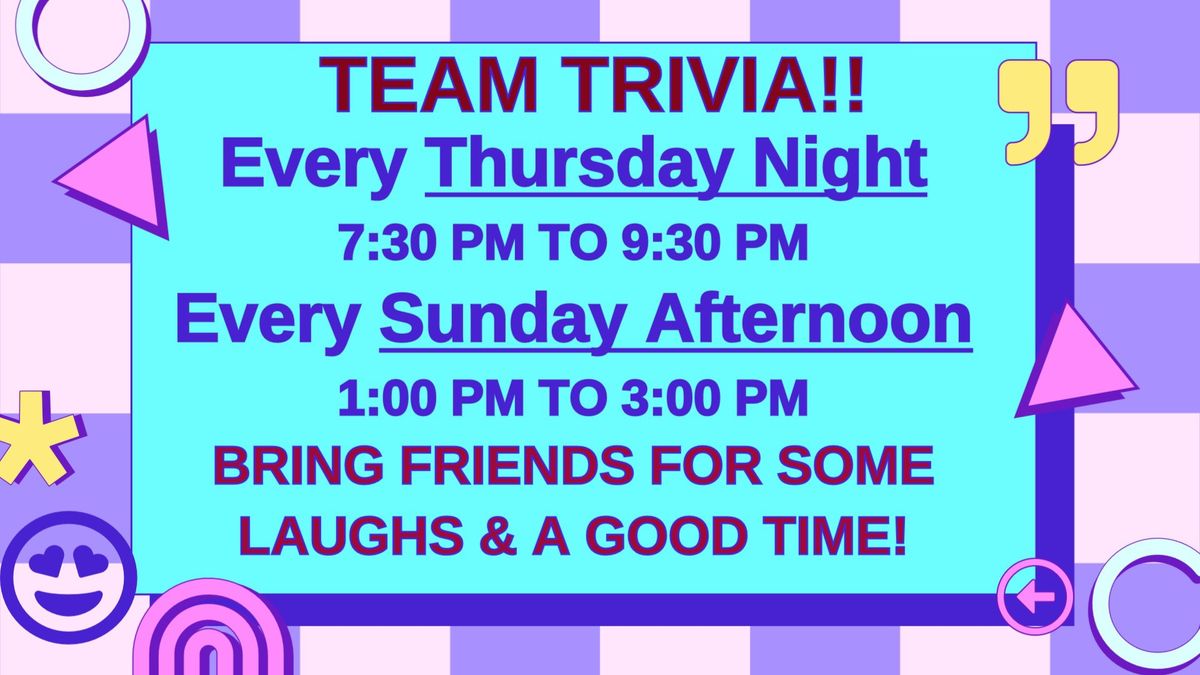 Sunday Team Trivia 