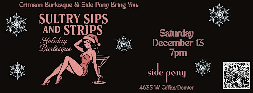 Crimson Burlesque and Side Pony Bring You: Sultry Sips and Strips Burlesque