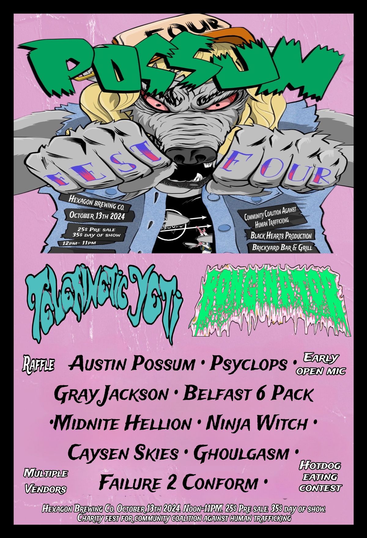 POSSUM FEST 4 w\/ Telekinetic Yeti & Bonginator