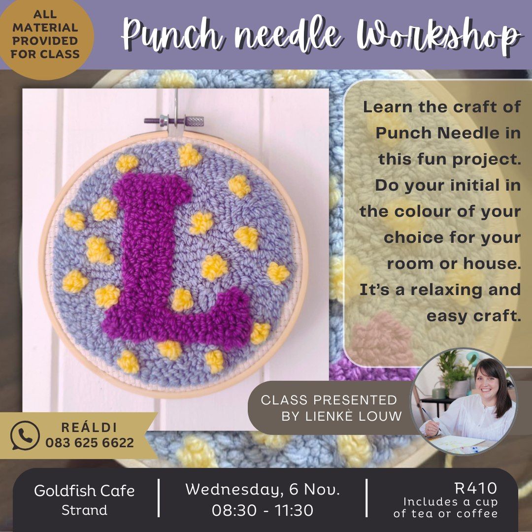 Punch Needle Workshop: Playful Initial in a hoop