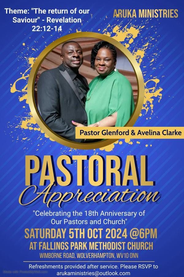 Appreciations Service Pastors Glenford & Avelina Clarke 