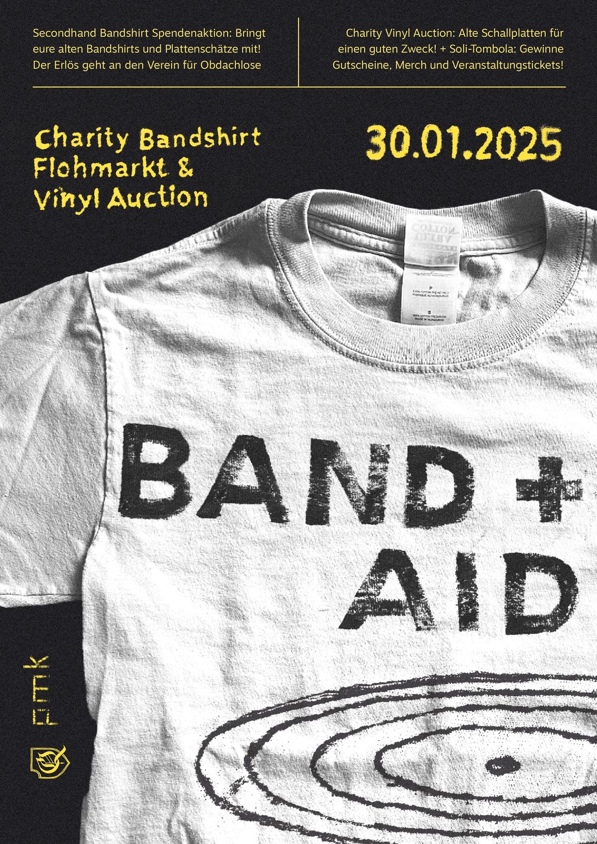 BAND+AID Bandshirt Flohmarkt, Tombola & Vinyl Auktion