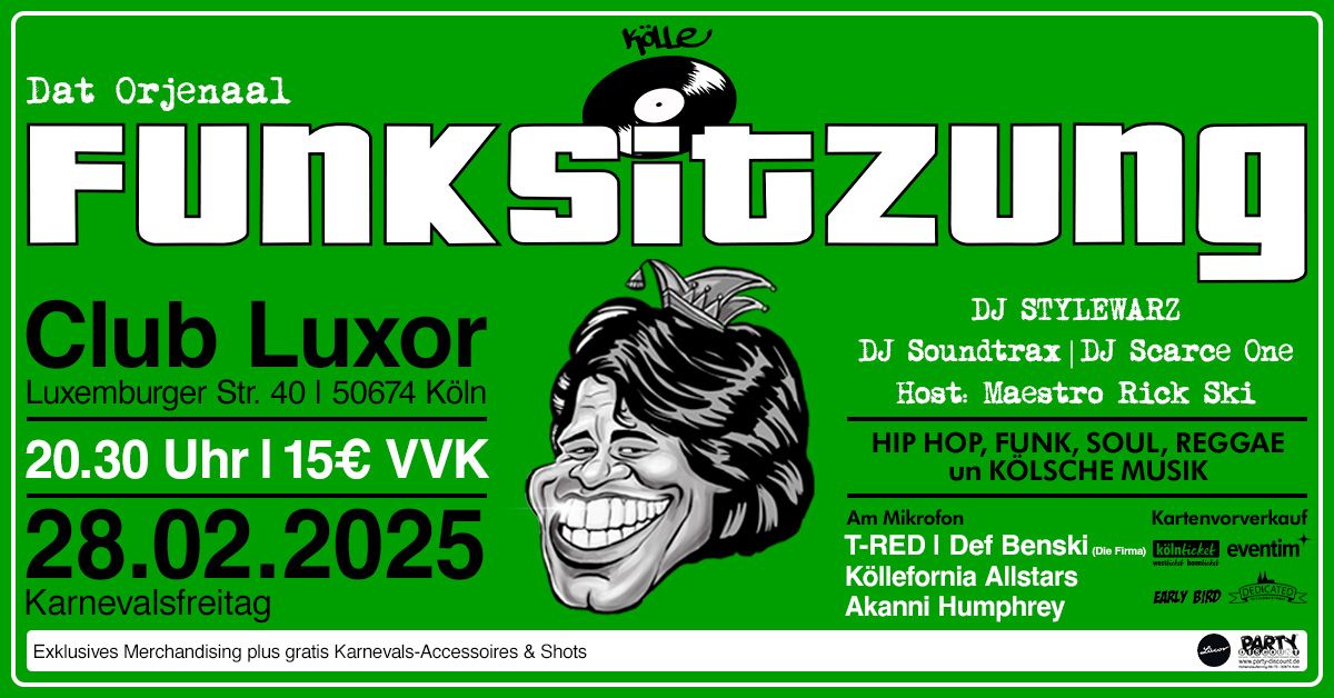 Funksitzung 2025 mit DJ Stylewarz, Def Benski, Akanni Humphrey, DJ Scarce One, T-RED, u.v.m.