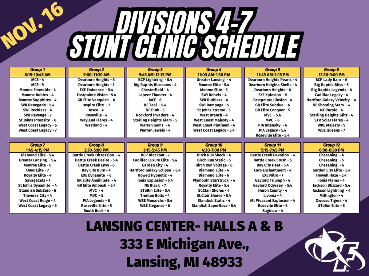 STUNT CLINIC Division 4, 5.4 and 6