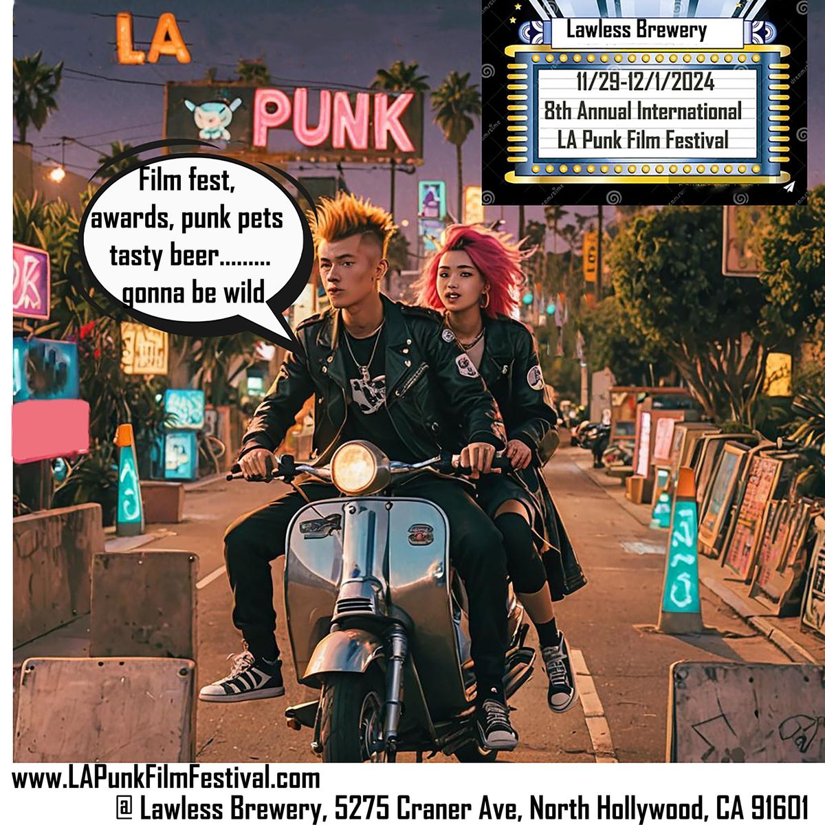 The 8th Annual International LA Punk Film Festival Nov 29-Dec 1st 2024