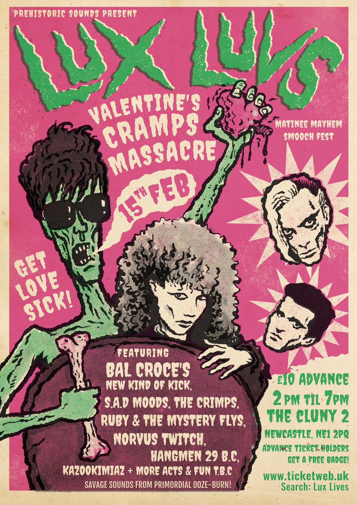 LUX LUVS ! Cramps-oid Saturday matinee mayhem smooch fest ! 