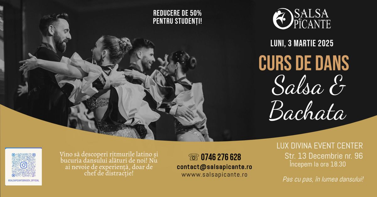 Curs de Salsa & Bachata! Grupa de initiere!