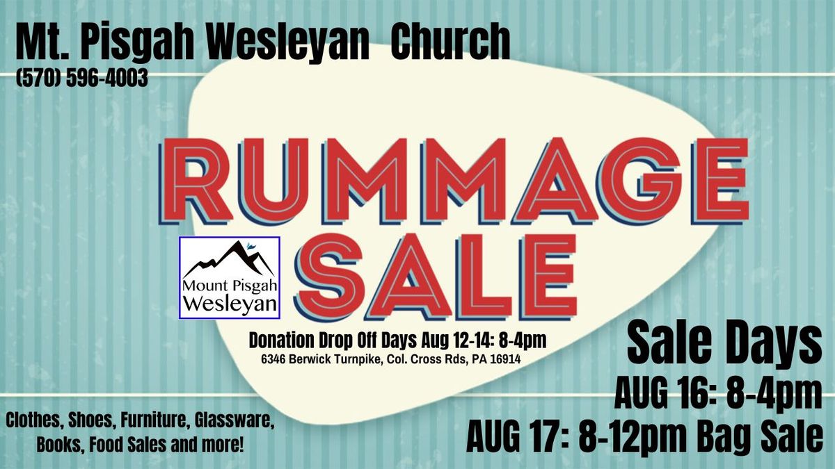 Benevolence Rummage Sale at Mt. Pisgah Wesleyan Church