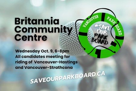 Britannia Community Centre All Candidates Meeting Wednesday Oct 9