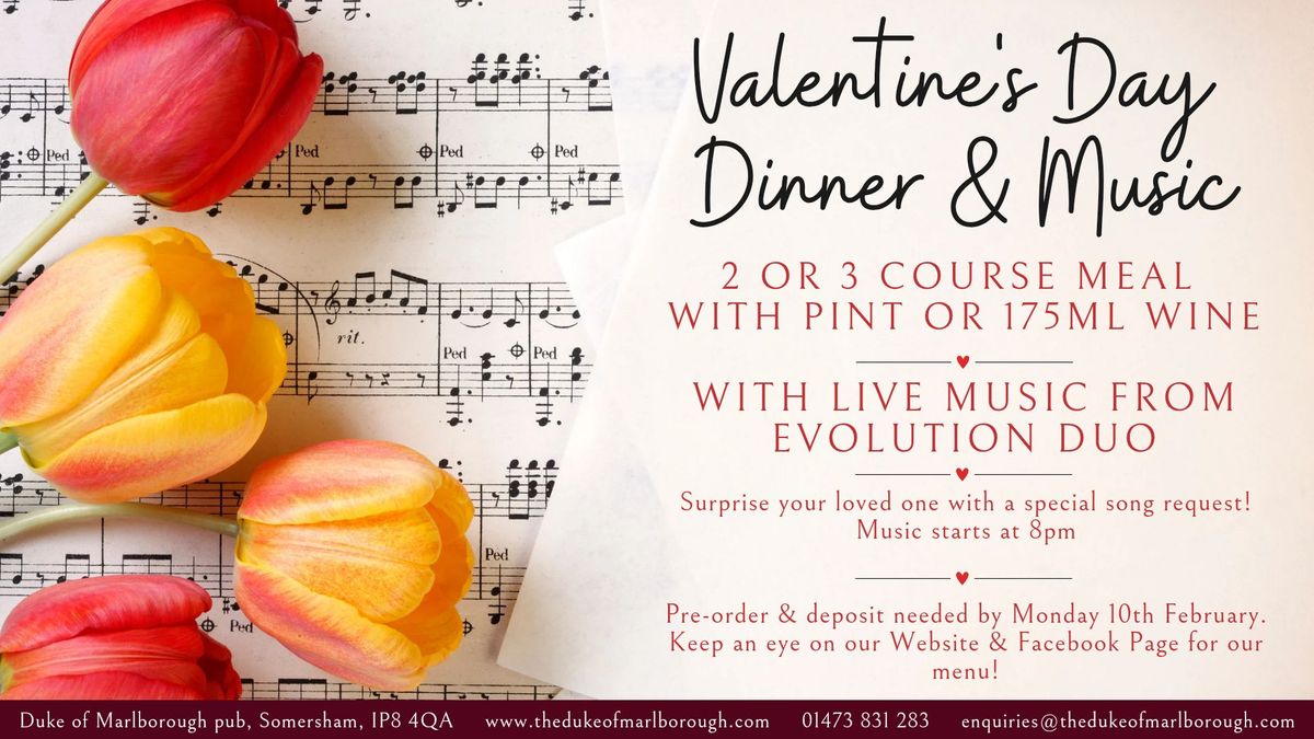 Valentines Dinner & Music Evening \ud83d\udc95\ud83c\udfb6 