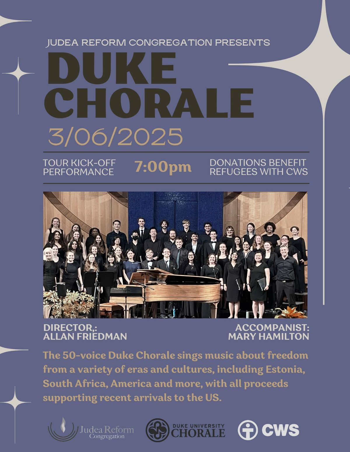 Chorale Tour Kick-off Concert supporting CWS-Durham