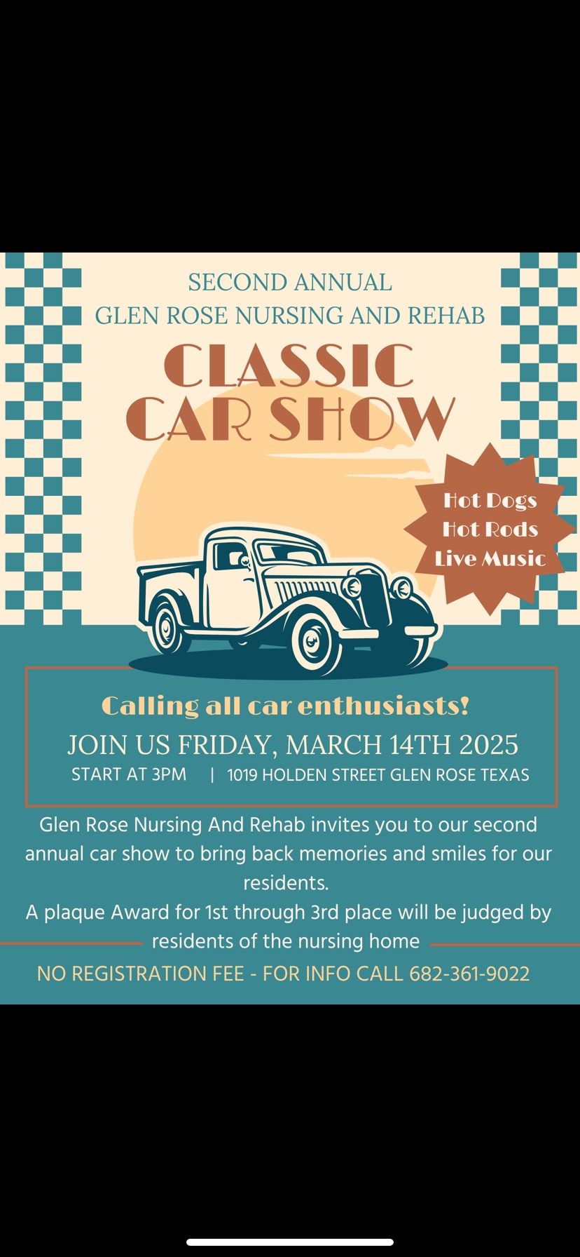 Glen Rose Nursing and Rehab Car Show 