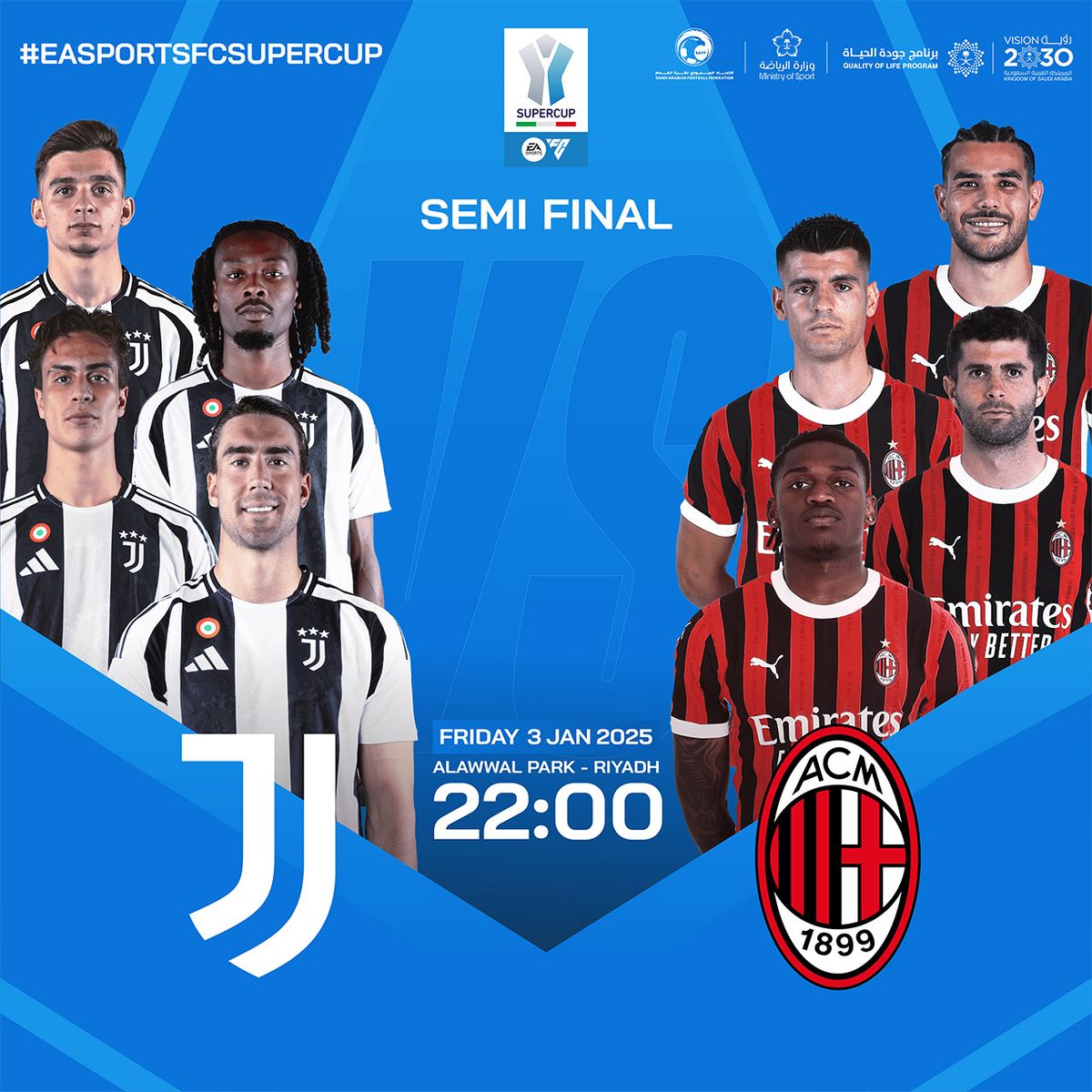 Juventus FC vs AC Milan - Semi Finals - Italian Supercup 2024 Tickets