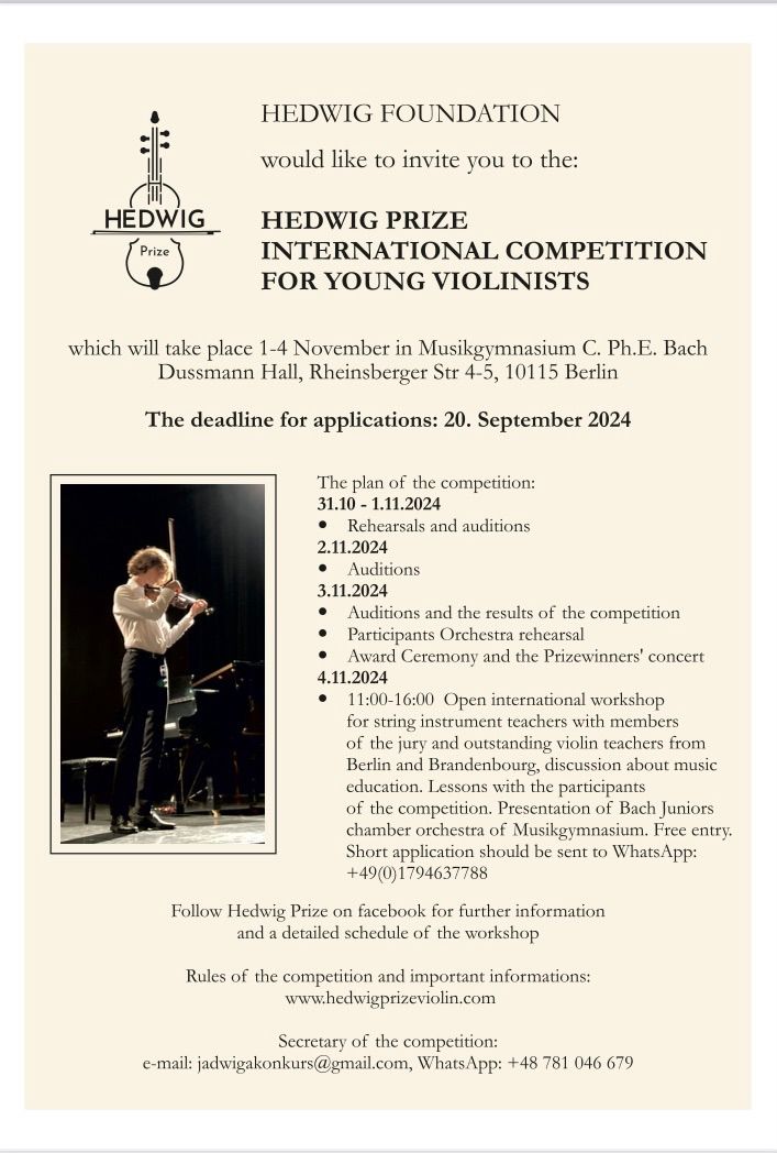 Hedwig Prize international competition and pedagogical meeting 