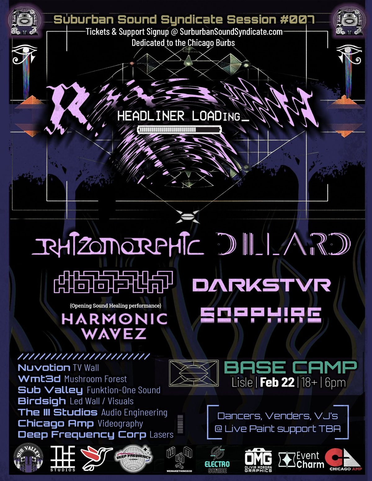 SSSS\/\/007: HEADLINER TBA, Dillard, Rhizomorphic, Hoopla, +more!