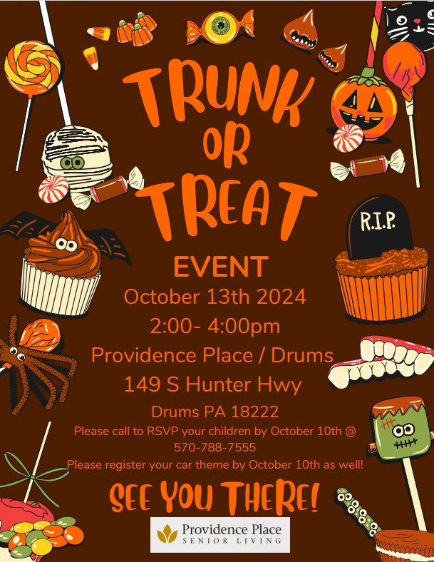 Trunk-or-Treat at Providence Place Senior Living of Drums (Hazleton)