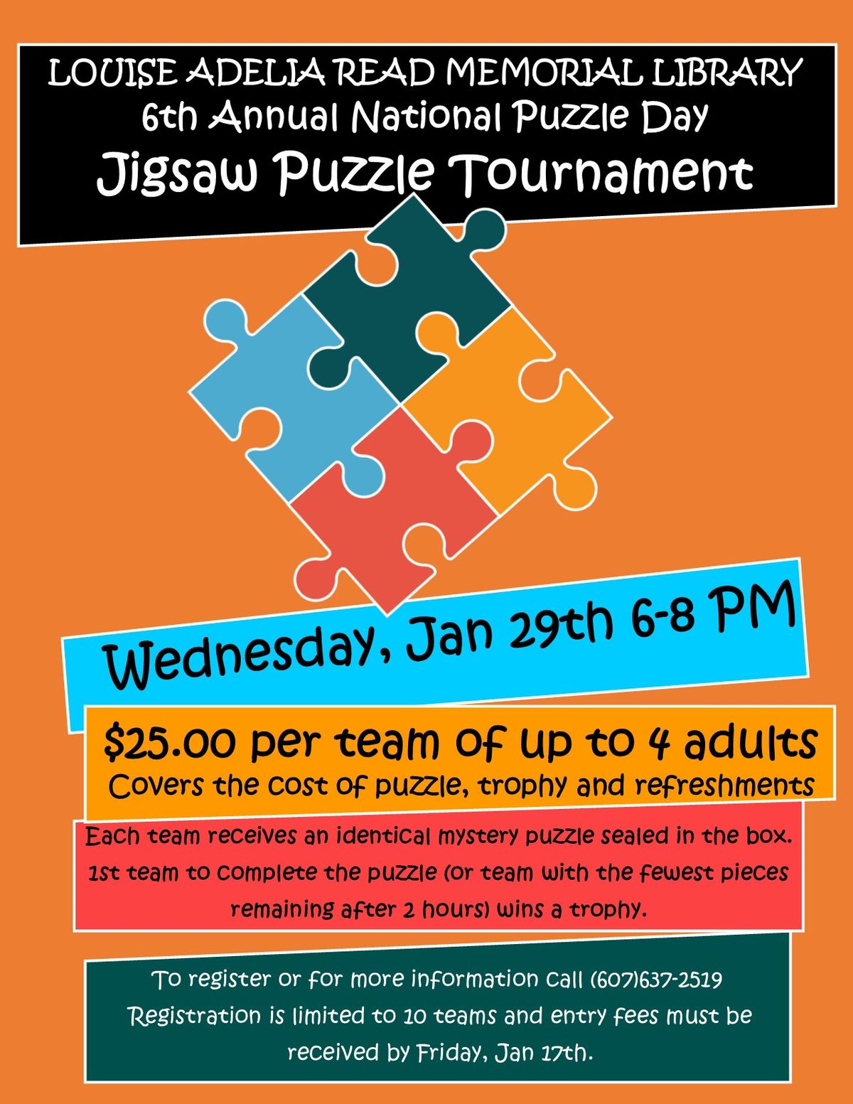 6th Annual National Puzzle Day Jigsaw Puzzle Tournament