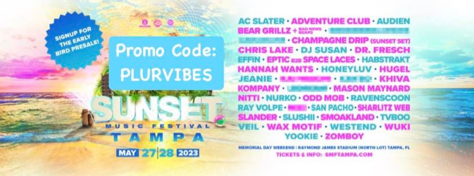 Sunset Music Festival 2023 Promo Code: plurvibes