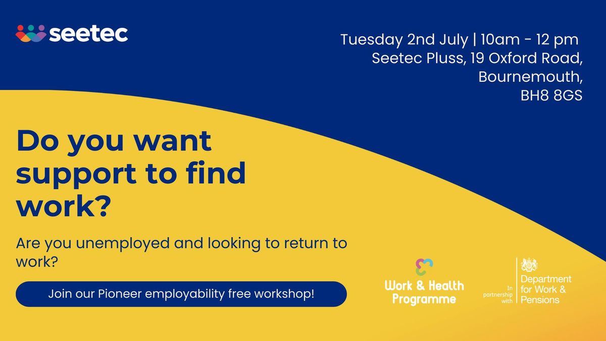 Looking for a job in Bournemouth? Join our free drop-in employability session!