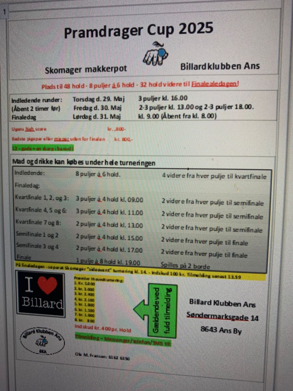 Pramdrager Cup 2025 - Skomager Makkerturnering - uge 22