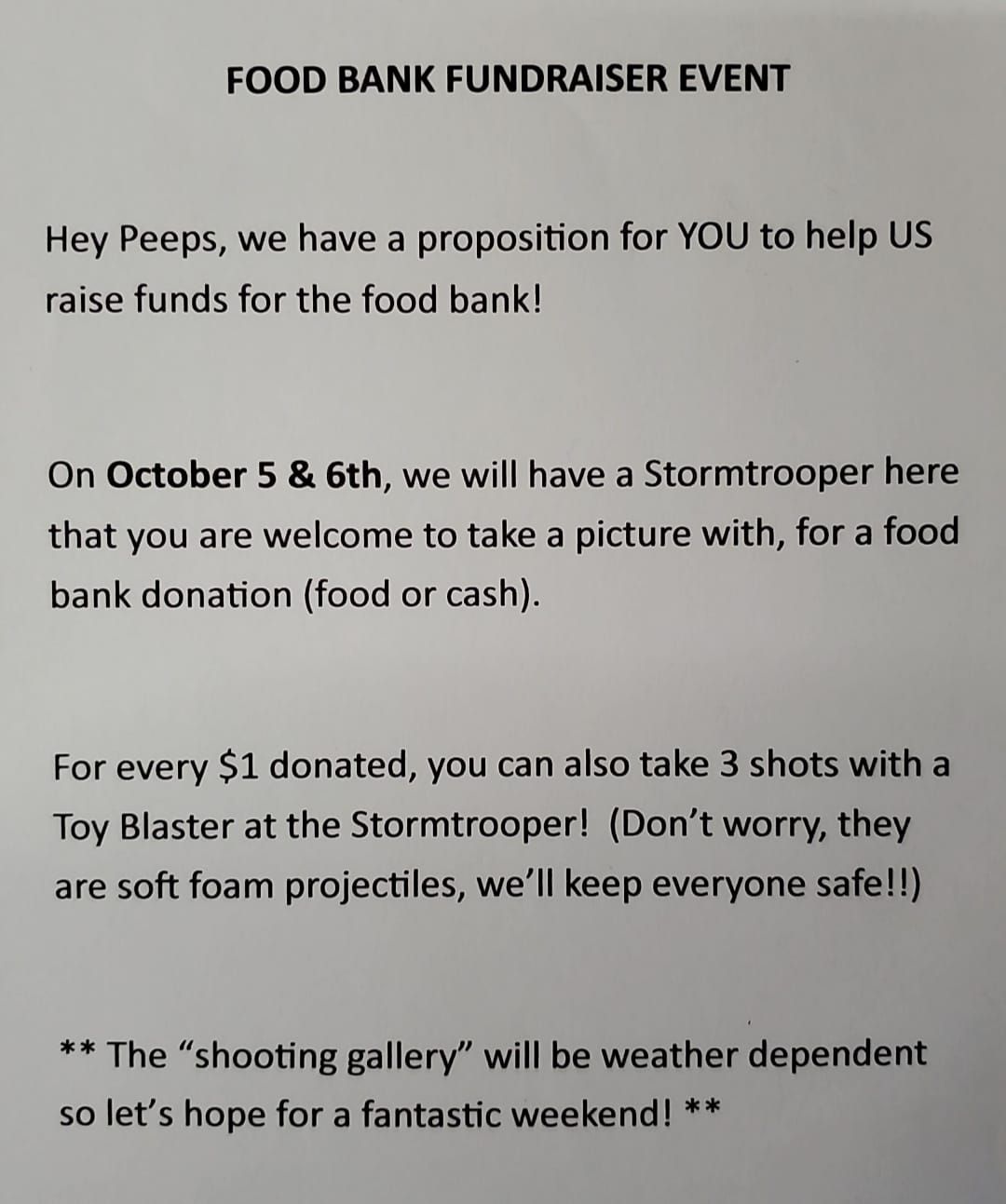 Costume Shop Fundraiser for Cambridge Food Bank