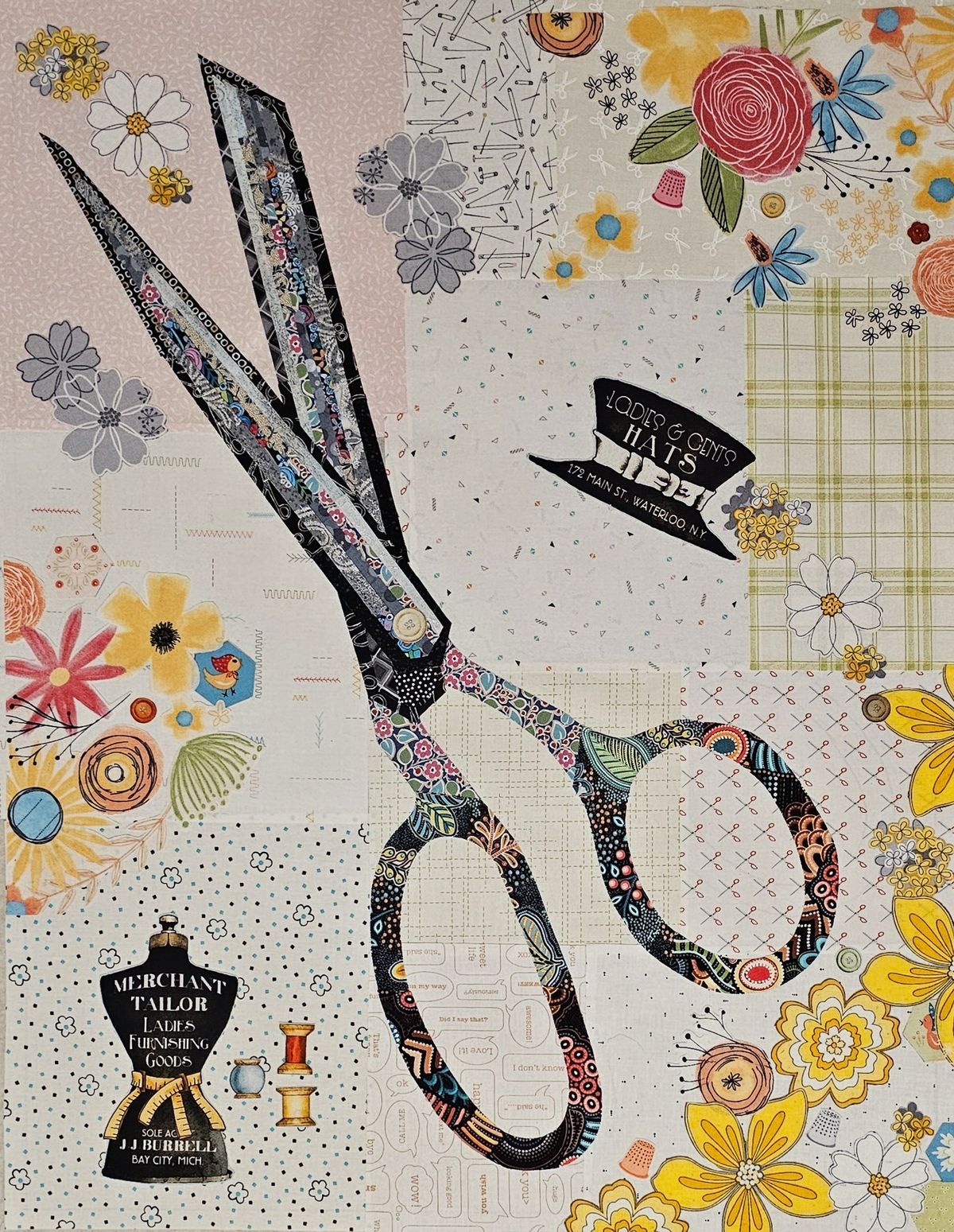 Laura Heine Collage Technique Workshop-Scissors Pattern\/West Bend