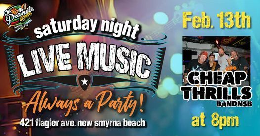 Live Music Cheap Thrills Band Peanut S Restaurant Sports Bar New Smyrna Beach 13 February To 14 February
