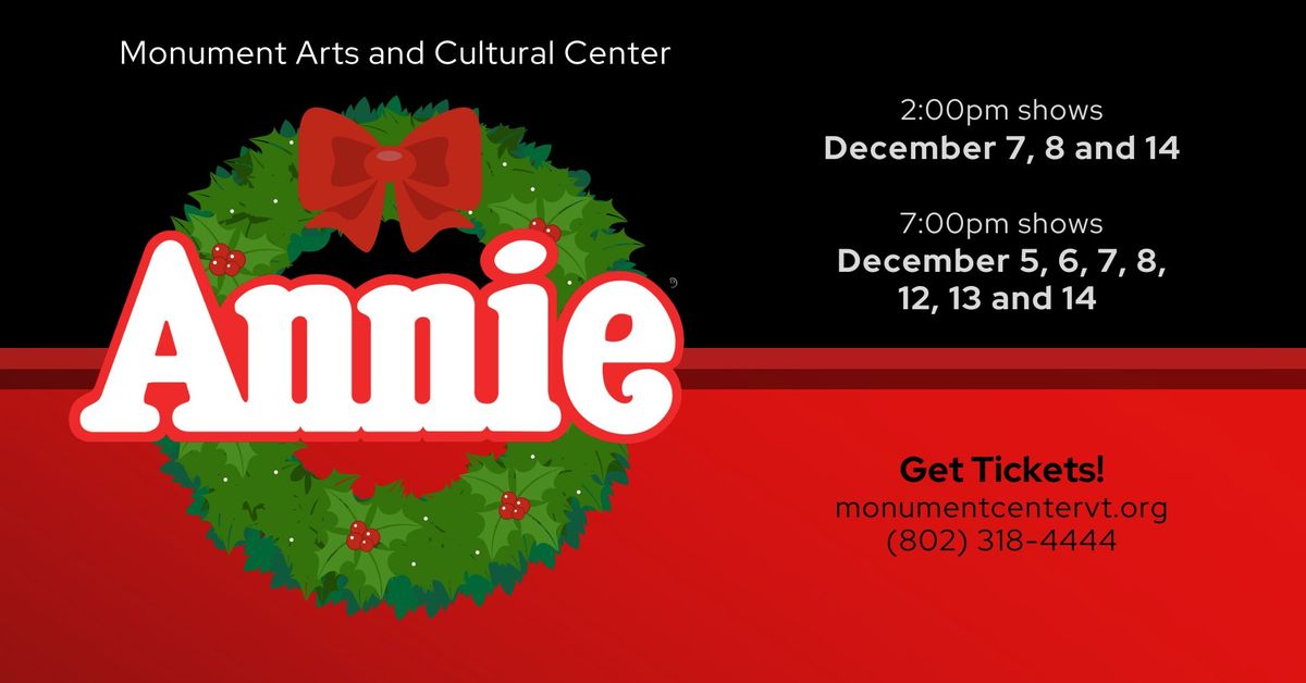 Annie The Musical at Monument Arts & Cultural Center