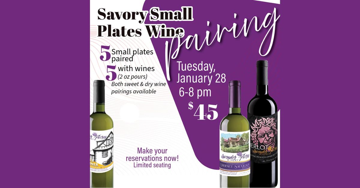 Savory Small Plates Wine Pairing