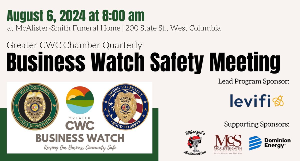 Business Safety Watch Meeting- CWC Chamber