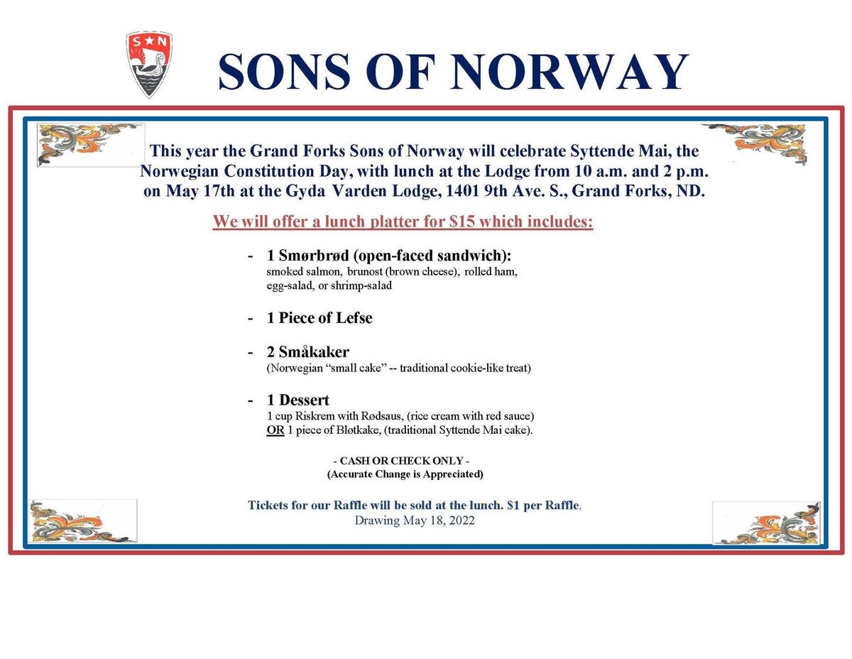 Grand Forks Sons Of Norway - Syttende May Celebration