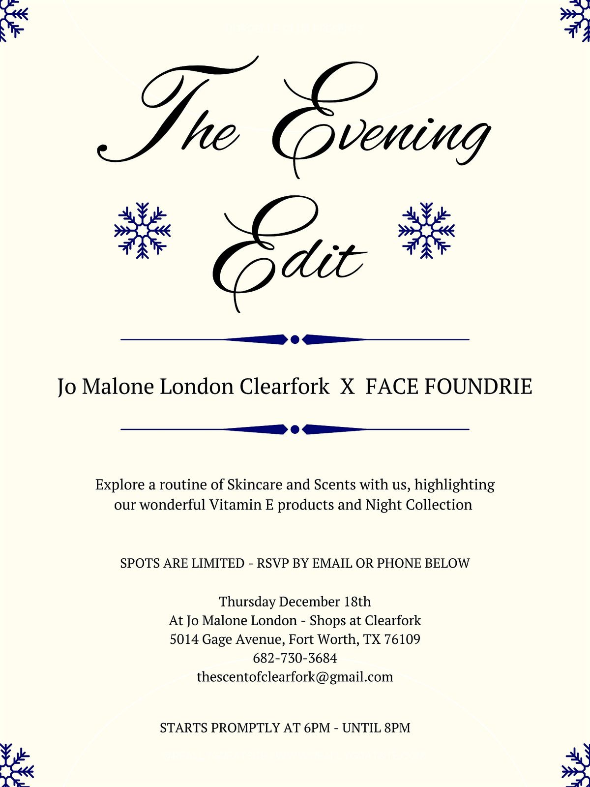 The Evening Edit - Jo Malone London X FACE FOUNDRIE