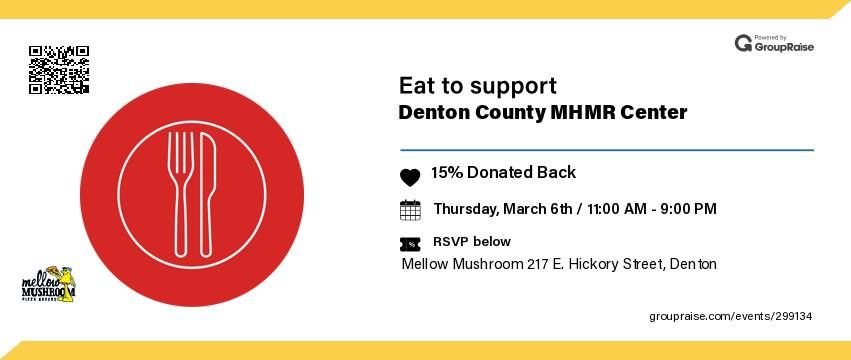 Denton County MHMR Center x Mellow Mushroom GroupRaise Fundraiser