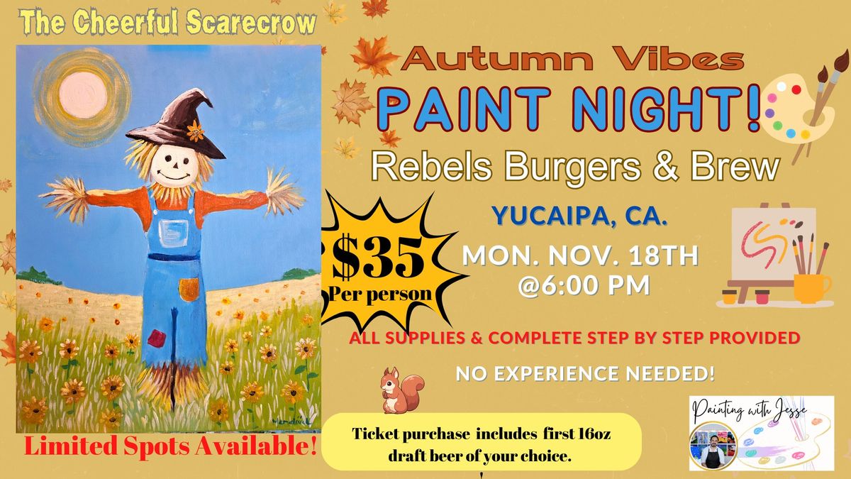 Autumn Vibes Paint Night at Rebels Burgers & Brew! 