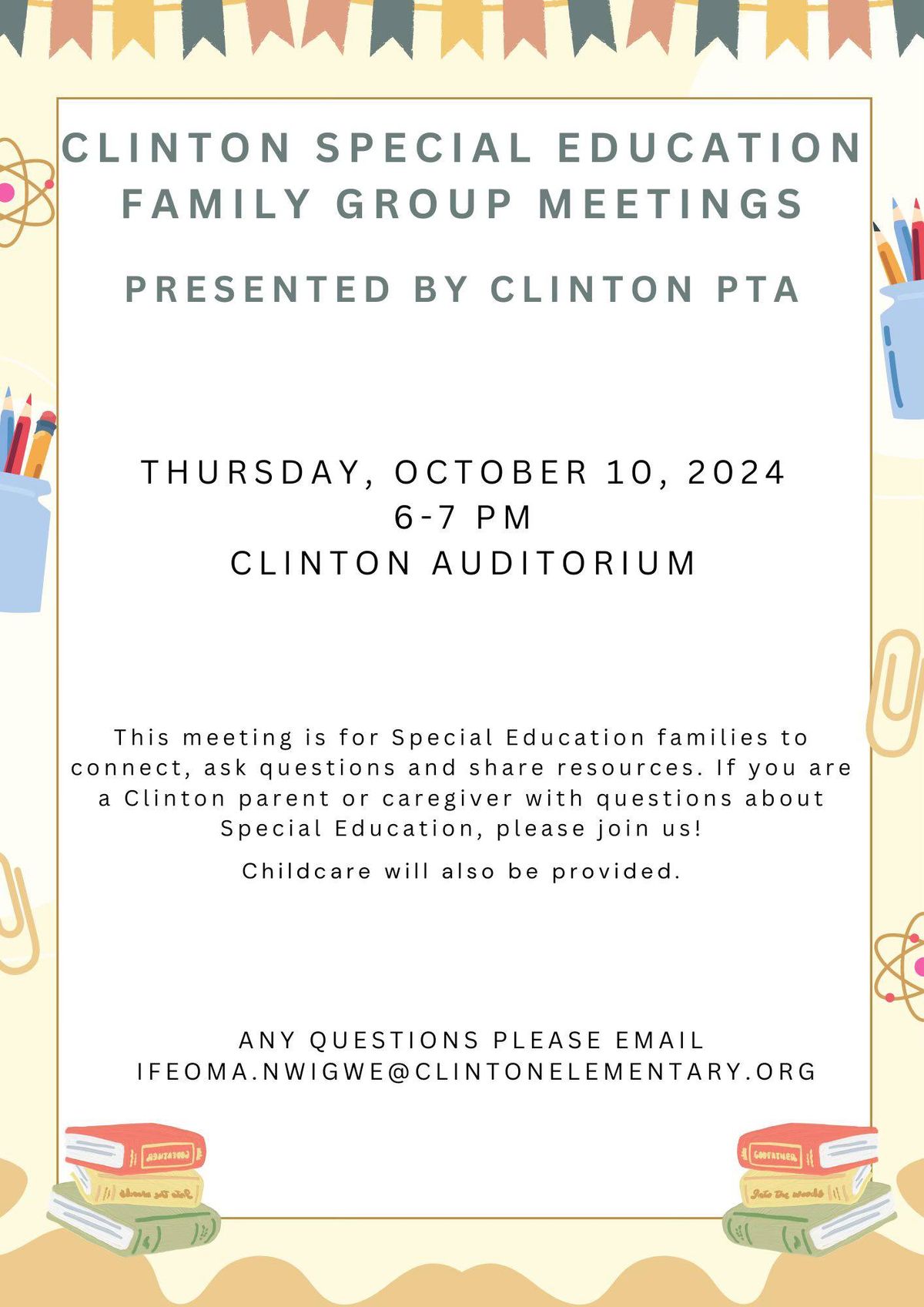 CLINTON SPECIAL EDUCATION FAMILY GROUP MEETINGS