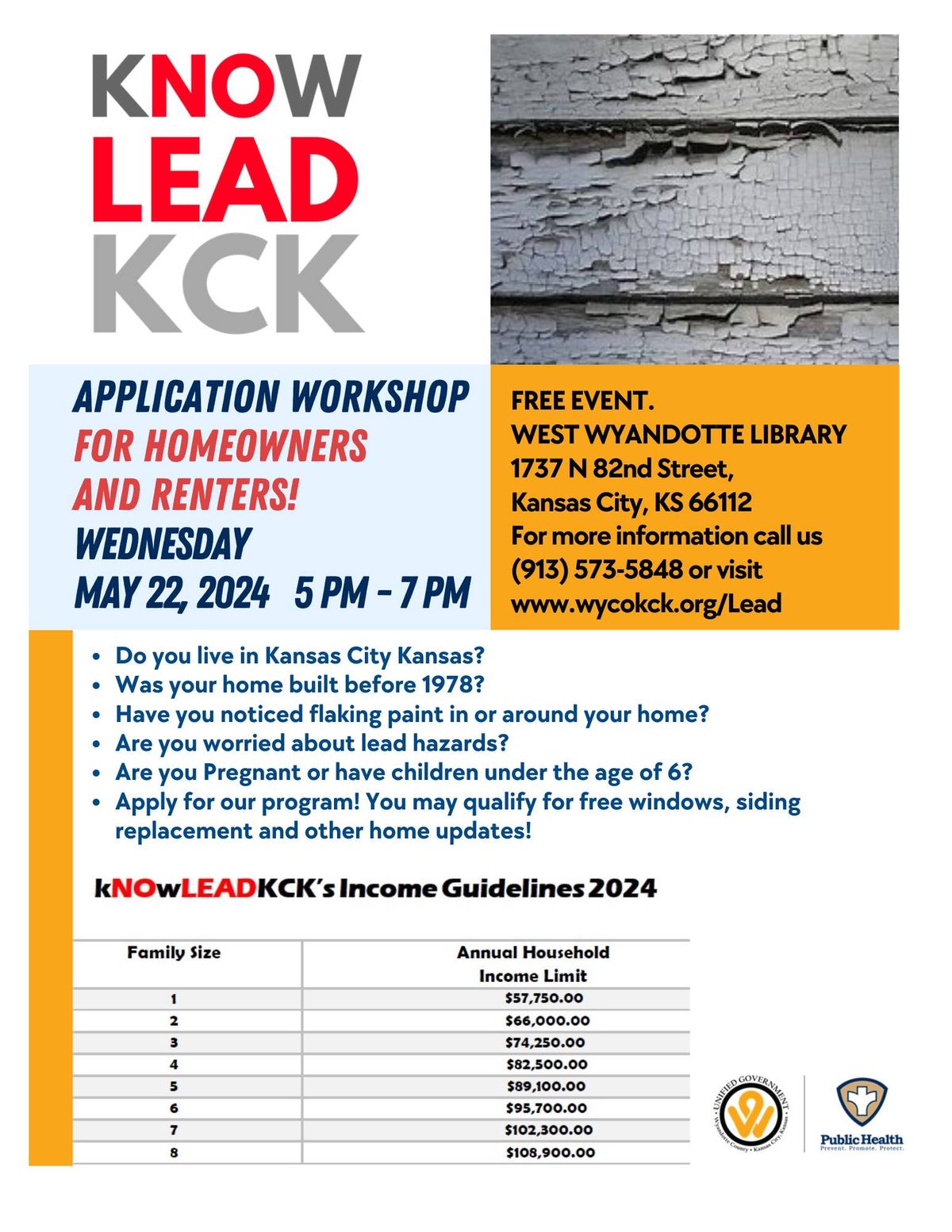 kNOw LEAD KCK - Free Aplication Workshop for Homeowners and Renters