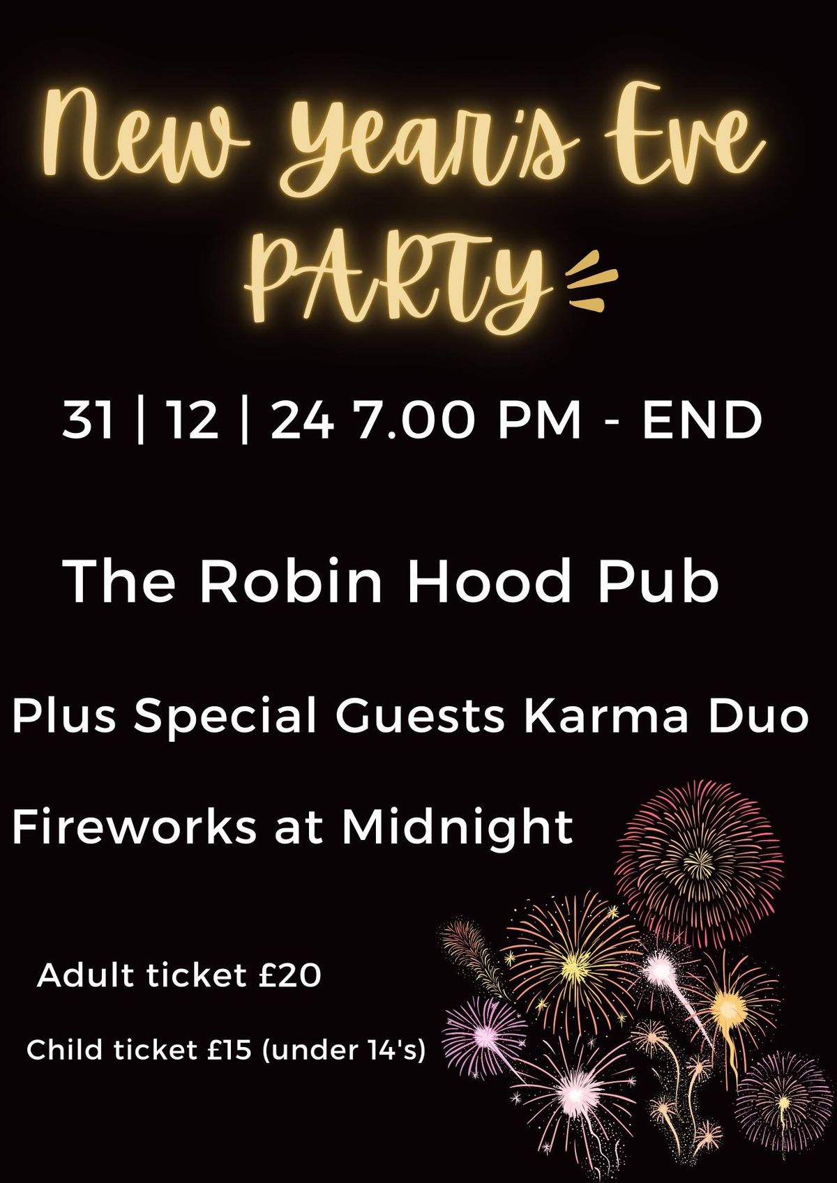 New Years Eve Party at The Robin Hood Pub