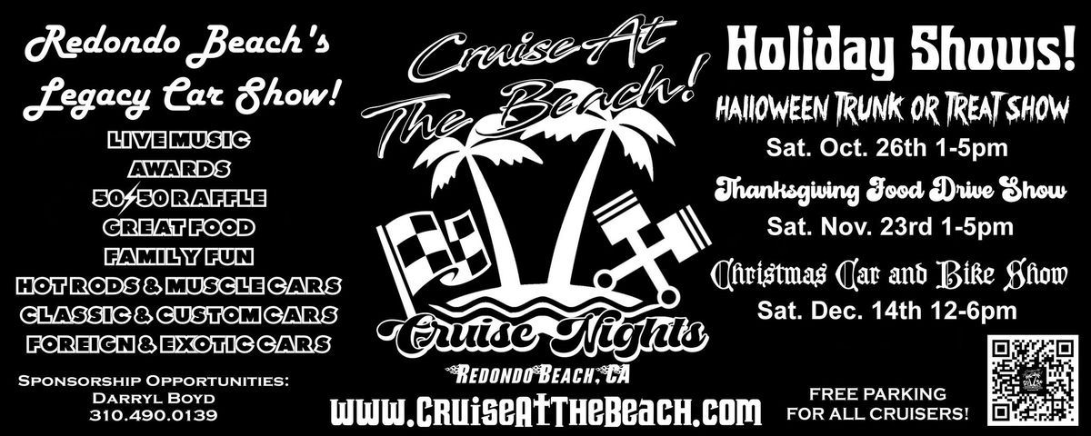 Thanksgiving Food Drive Car Show by "Cruise At The Beach!" Music, Raffle, Awards, Family Fun!