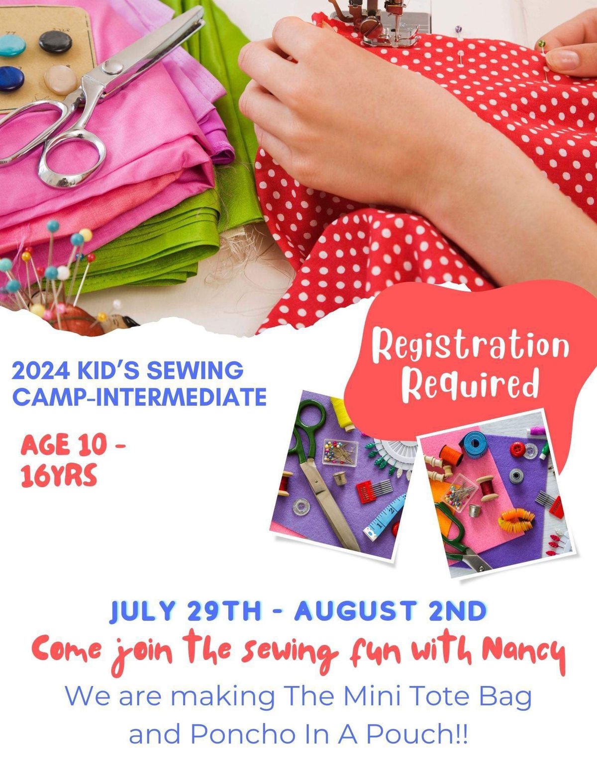 Kids Sewing Camp 2024