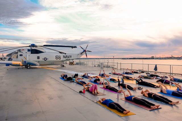 Yoga on the Yorktown