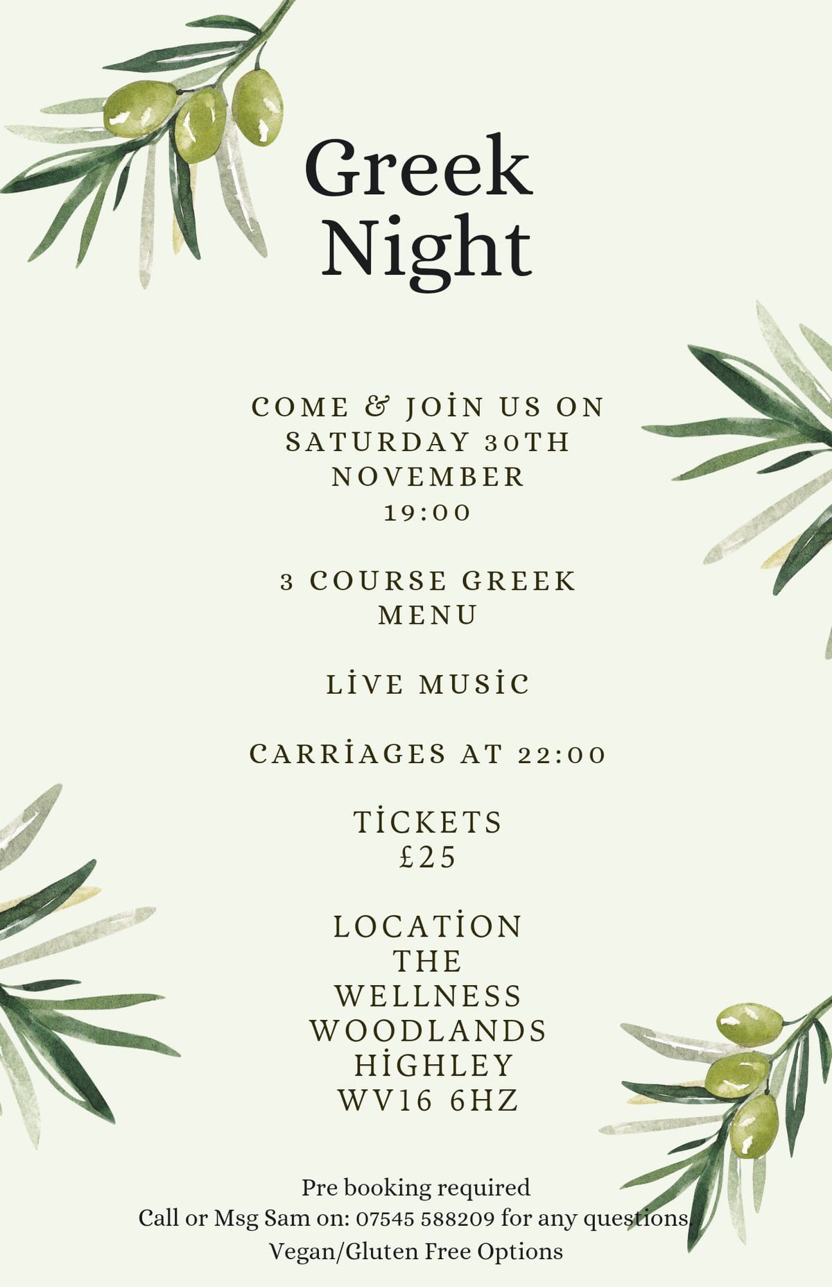 Wellness Woodlands Themed Night