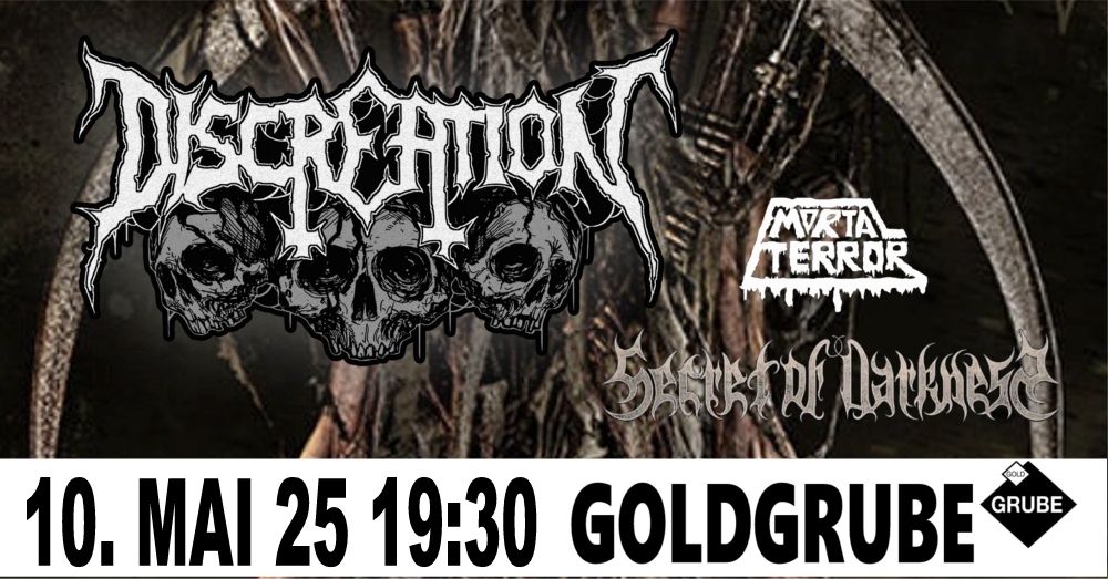 DISCREATION + MORTAL TERROR - SECRET OF DARKNESS live in der Goldgrube Kassel