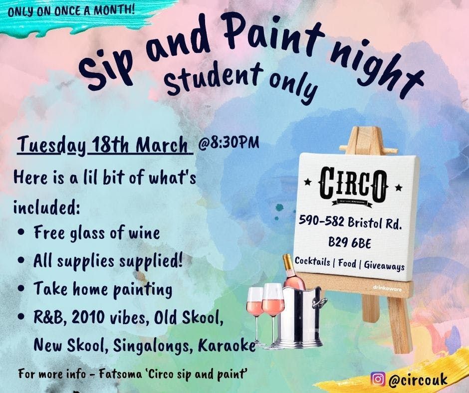 CIRCO Sip and Paint 18th March