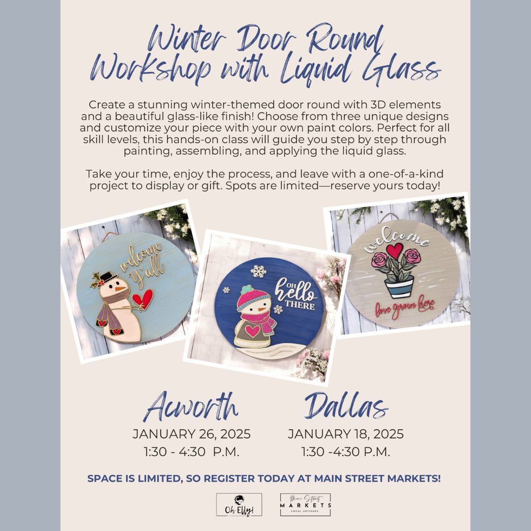 1\/18\/25 Winter Door Round Workshop with Liquid Glass - Dallas, GA