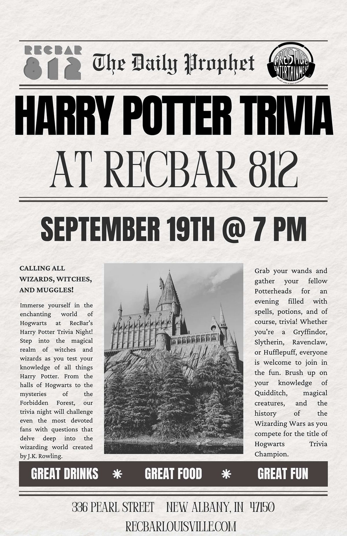 Harry Potter Trivia at Recbar 812