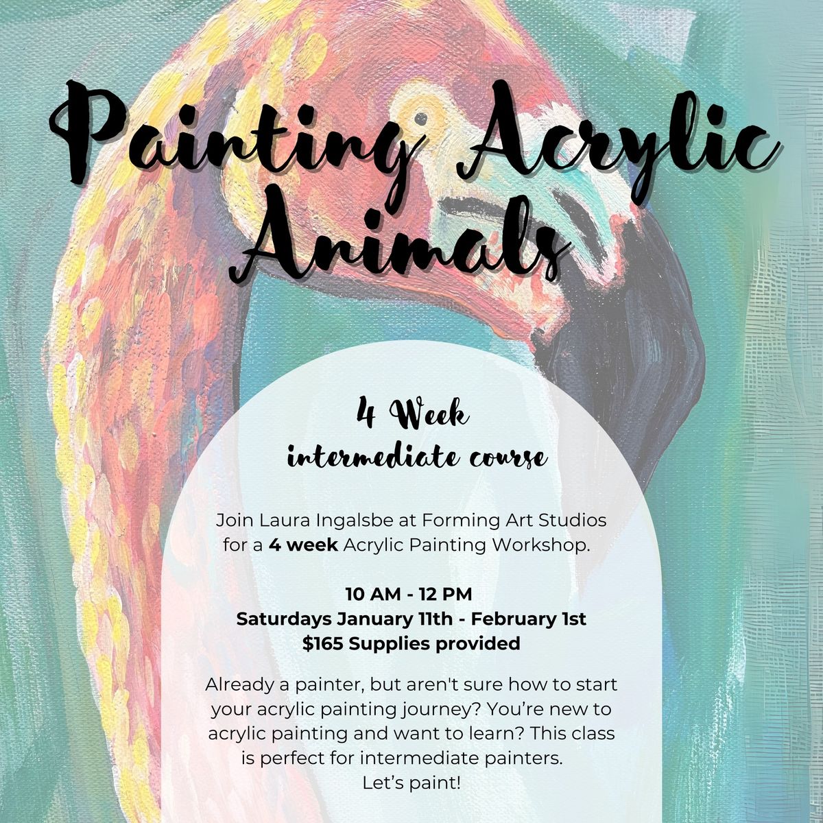 Acrylic Animal Painting 4-Week Course