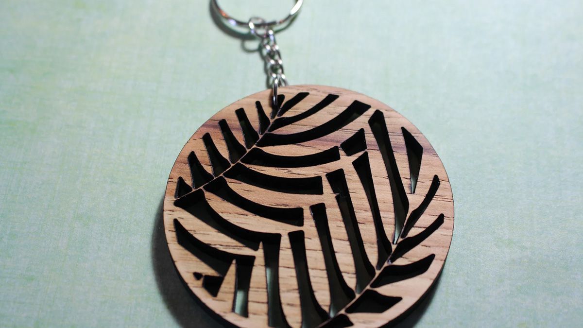 Laser Cut Leaf Keychain