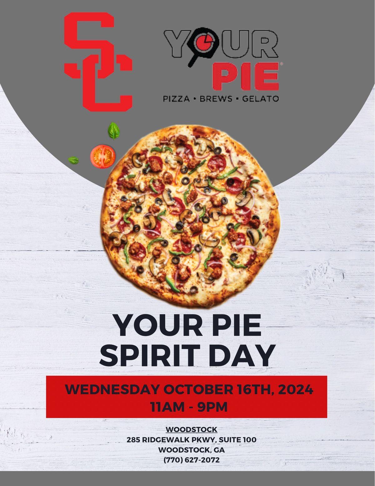 Your Pie Pizza Spirit Day